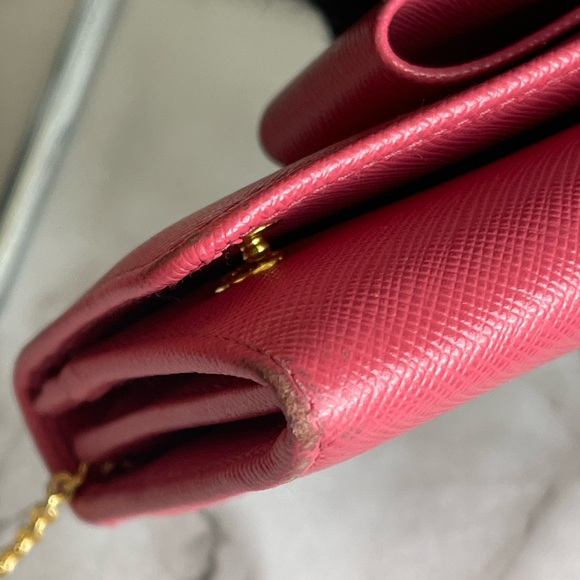 Prada saffiano fiocco portafoglio  pattina PEONIA long wallet - Picture 8 of 14